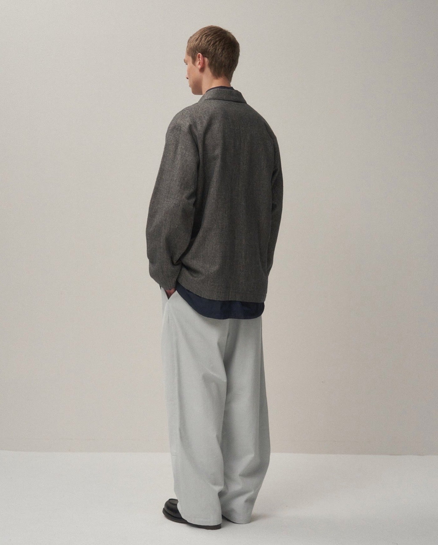 LINEN WOOL TWILL SHIRT JACKET