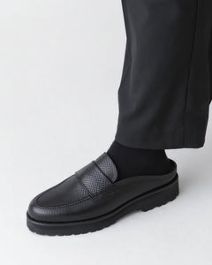 COIN LOAFER MULE SNAKE BLACK