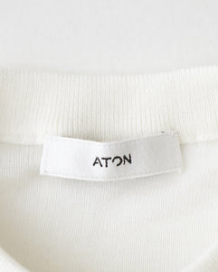 SILK BLENDED CIRCULAR RIB HENRYNECK SWEATER（WOMEN）
