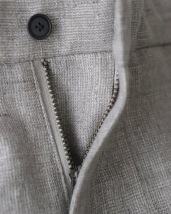 LINEN WOOL TWILL TUCKED EASY PANTS（WOMEN）