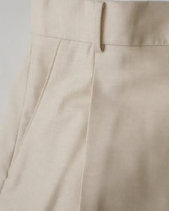 MERINO COLLEGE FLANNEL TUCKED WIDE PANTS（WOMEN）