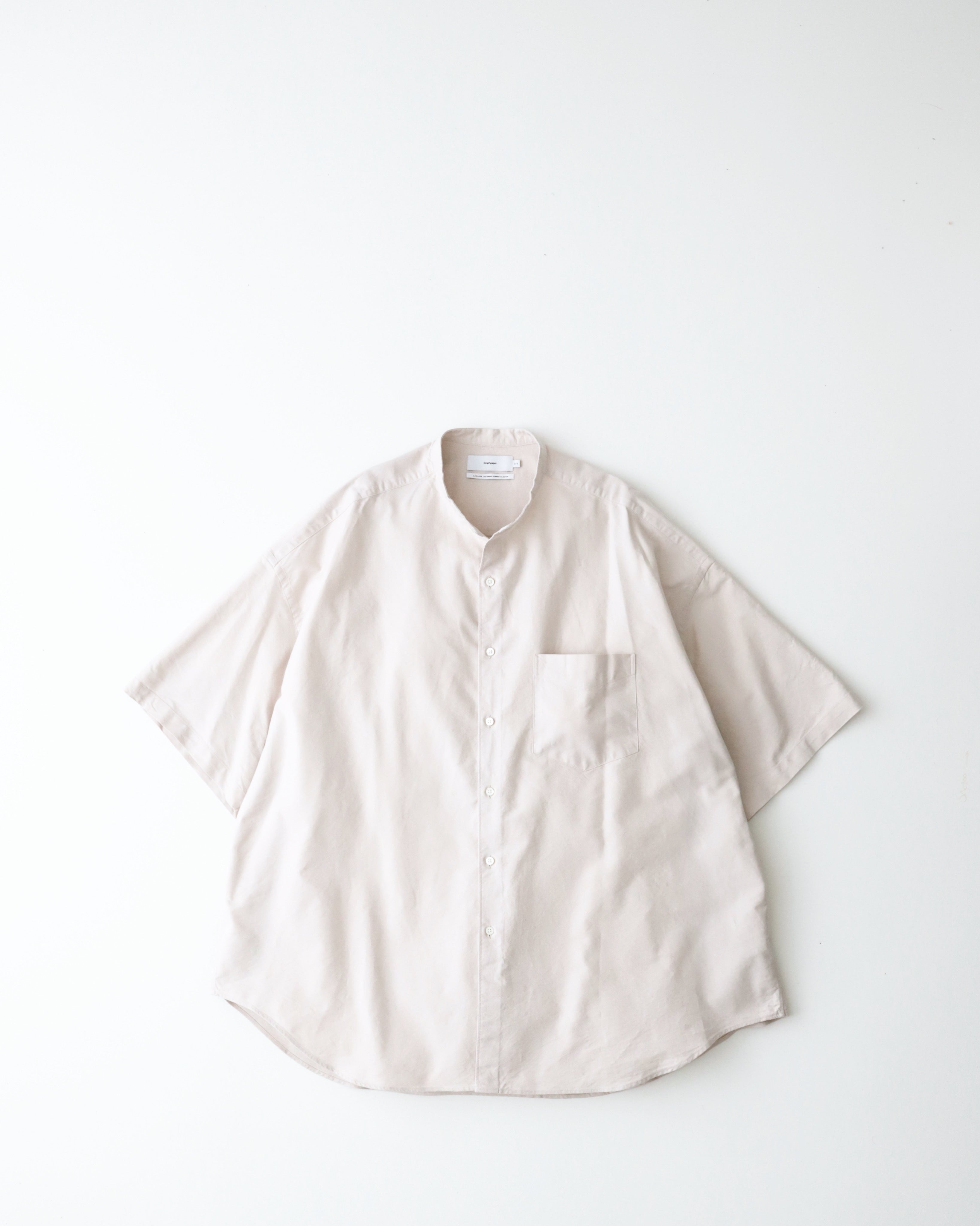 OXFORD OVERSIZED S/S BAND COLLAR SHIRT