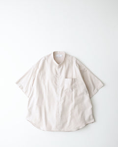 OXFORD OVERSIZED S/S BAND COLLAR SHIRT