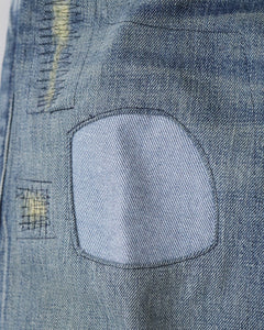 LEVI'S TURN-UP PATCH WORK DENIM PANTS