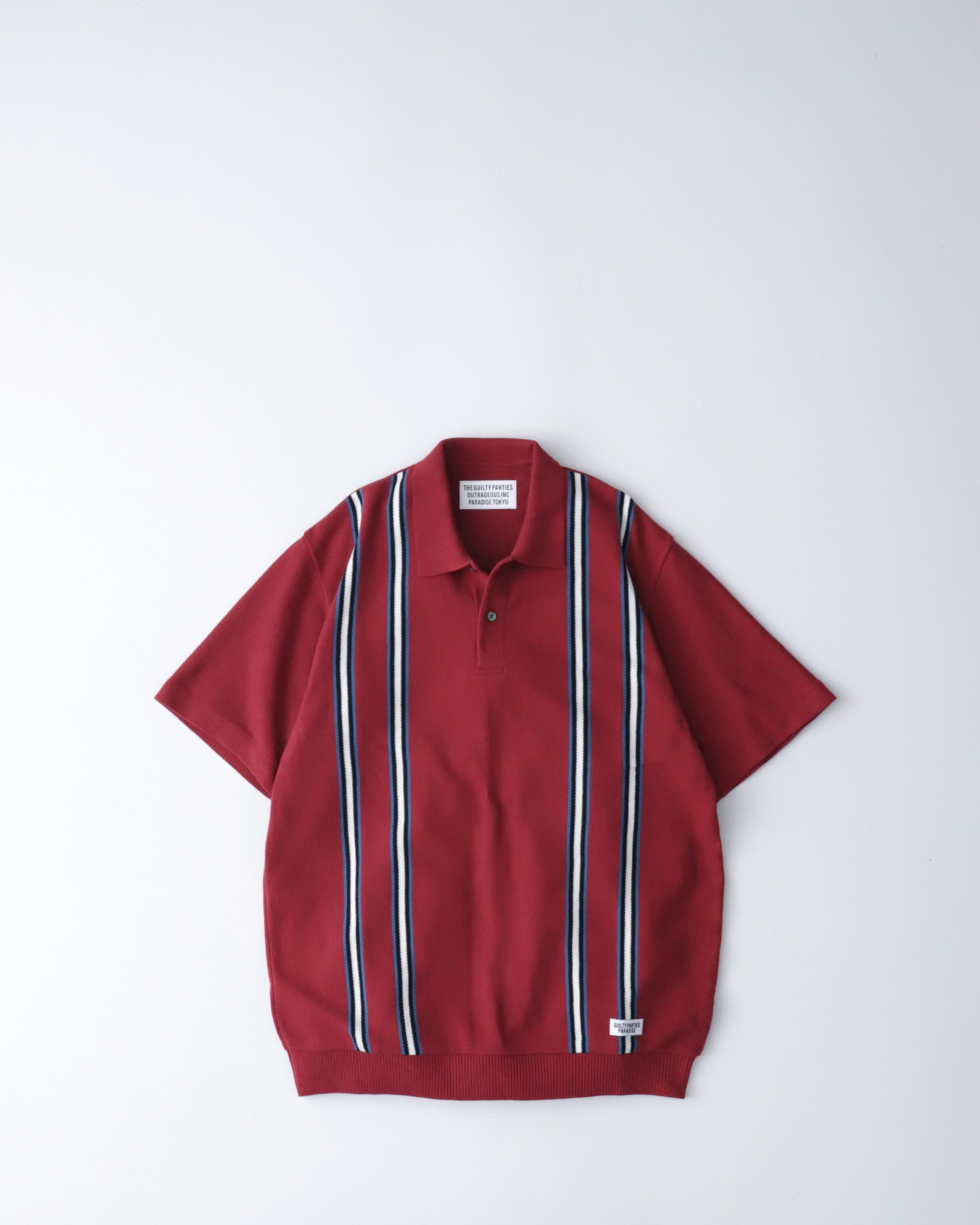 WACKO MARIA STRIPED JACQUARD KNIT POLO SHIRT – NCNR WEB STORE