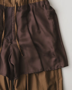 SILICON POPLIN TWO TUCK EASY PANTS
