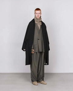 FULLED WOOL GABARDINE OVERSIZED BAL COLLAR COAT