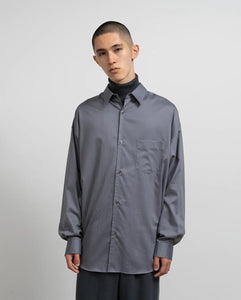 SILICON POPLIN OVERSIZED REGULAR COLLAR SHIRT