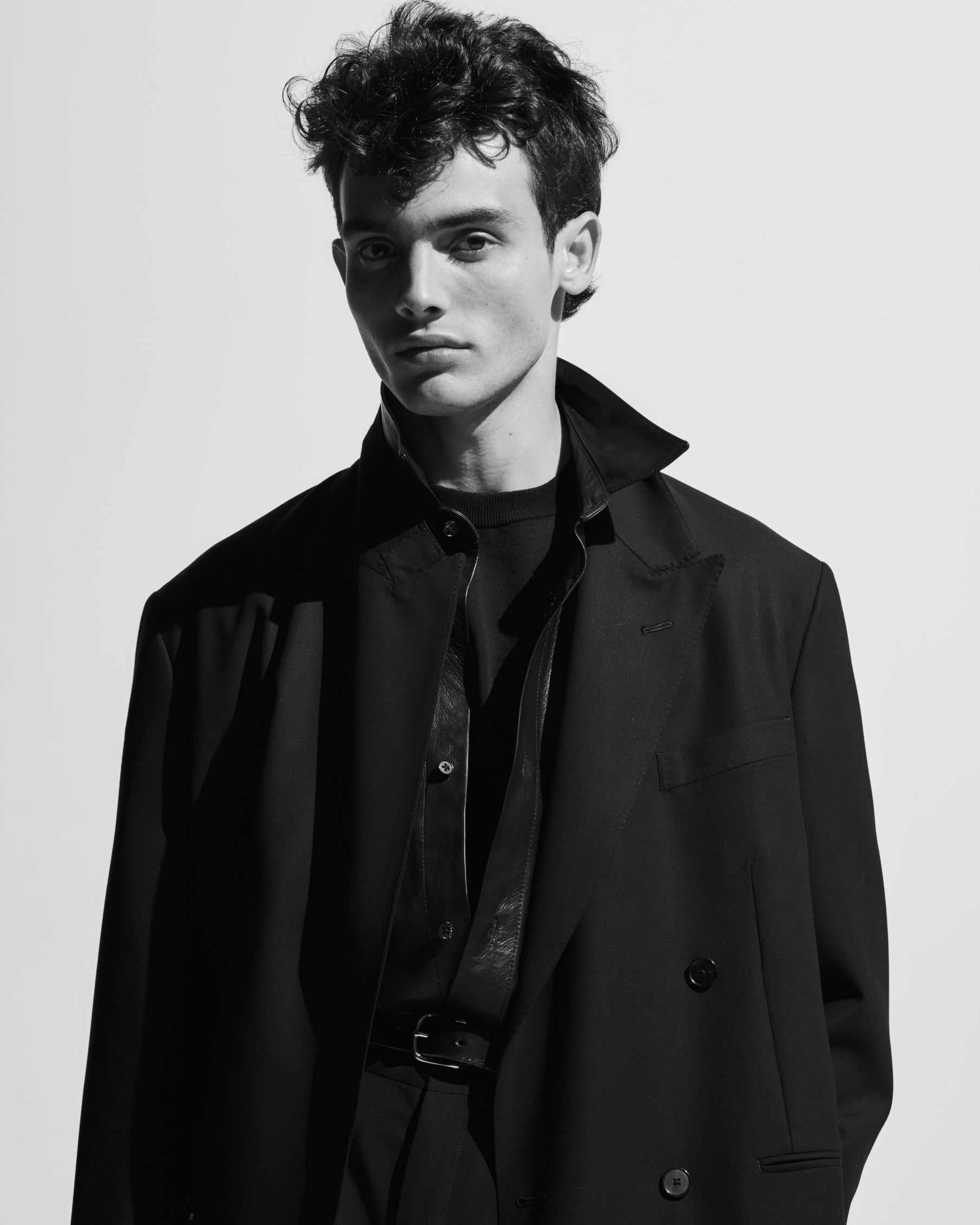 LEATHER REGULAR COLLAR SHIRT