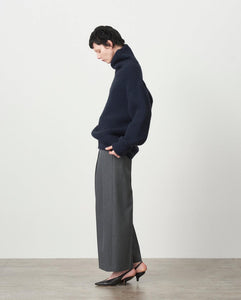 WOOL GABARDINE WIDE TWO-TUCKED PANTS（WOMEN）