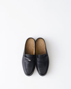 COIN LOAFER MULE SNAKE BLACK