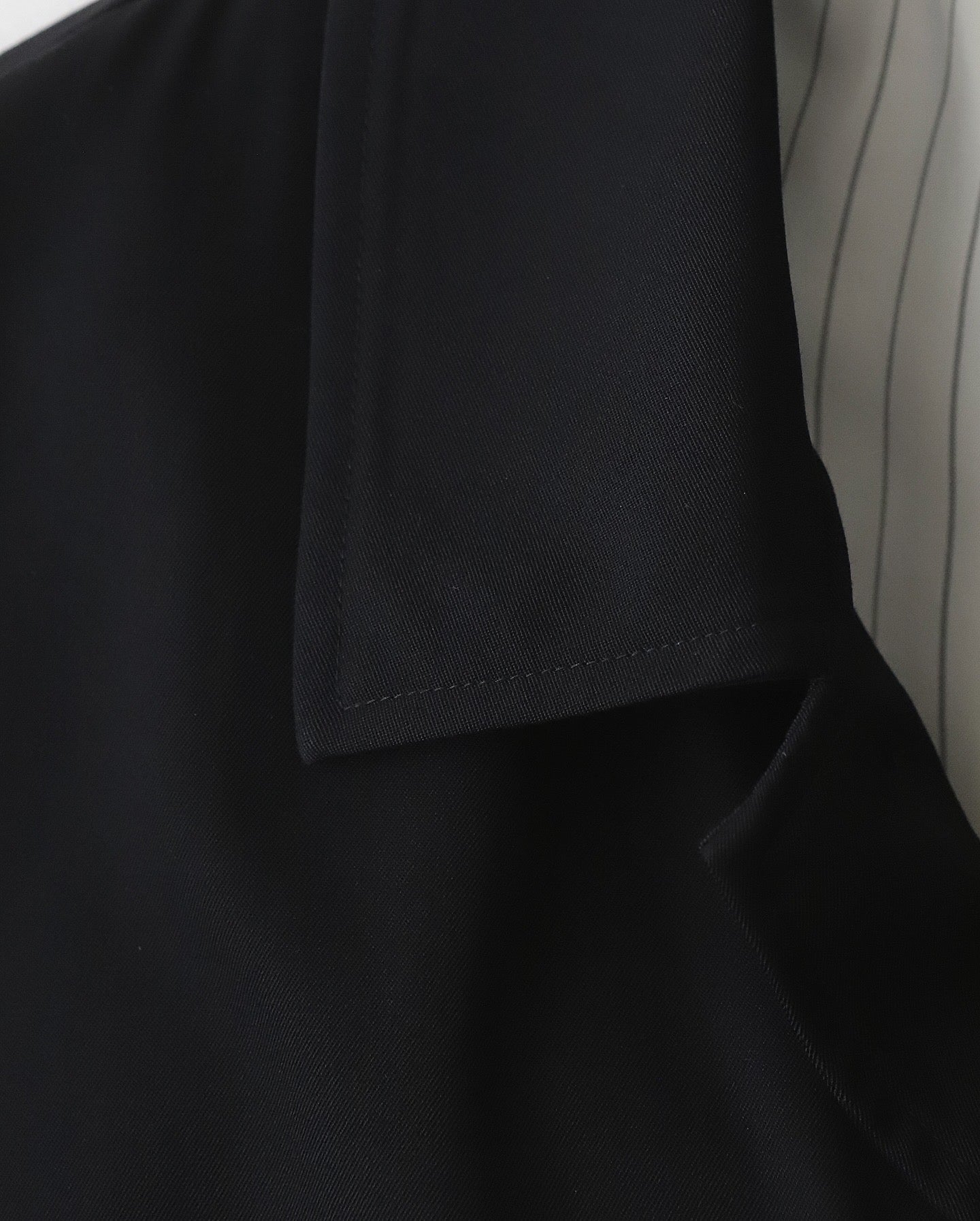 FULLED WOOL GABARDINE OVERSIZED BAL COLLAR COAT