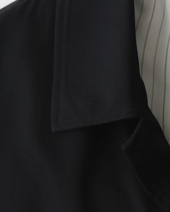 FULLED WOOL GABARDINE OVERSIZED BAL COLLAR COAT