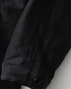 BACK SATIN LINEN CUPRO SHORT MODS COAT