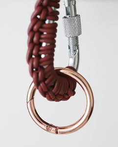 COGNAC LEATHER CARABINER BY AURELIE MATHIGOT