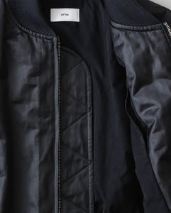 COWHIDE NYLON CROPPED JACKET MA-1（WOMEN）