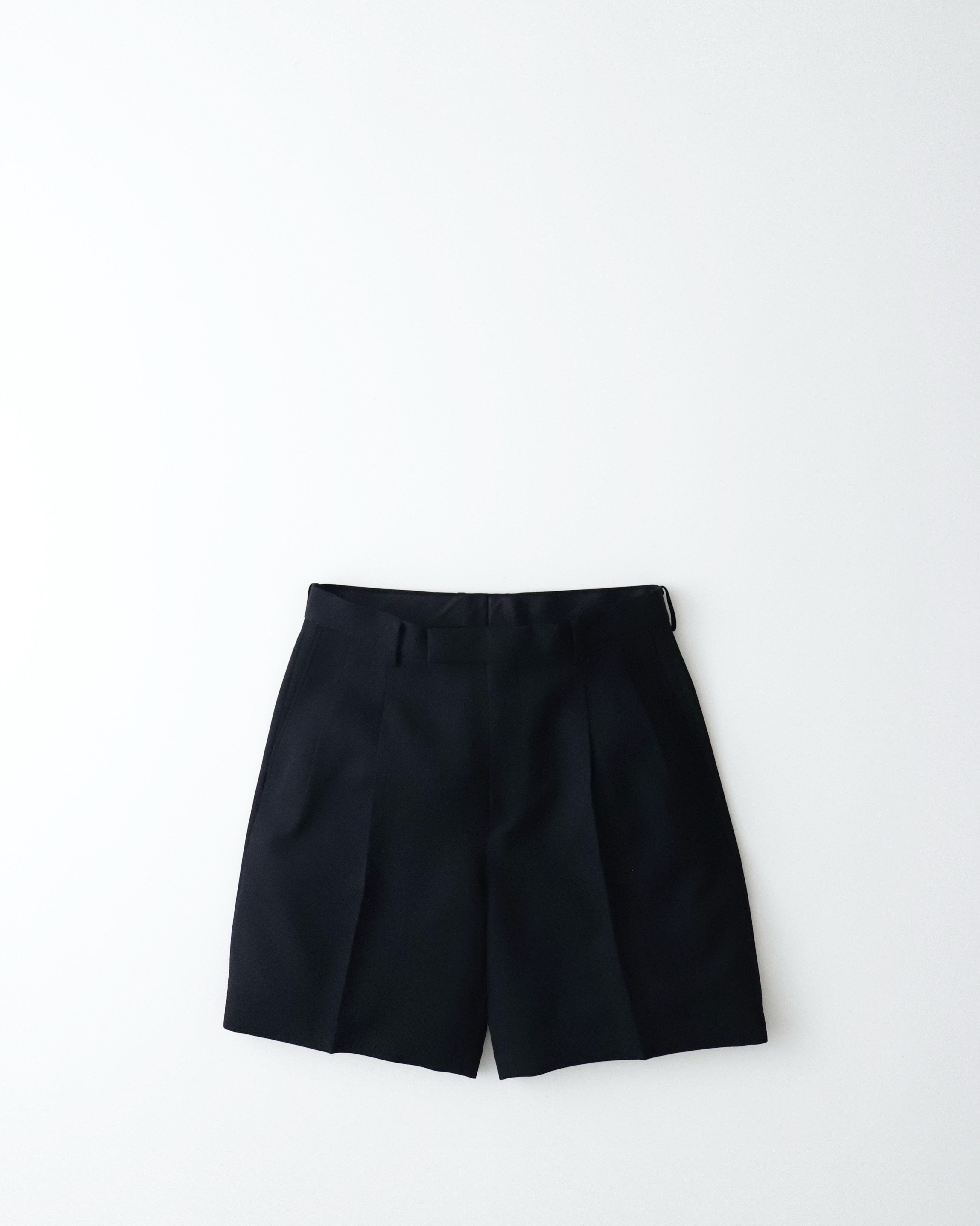 DOUBLE PLEATED SHORT TROUSERS / Dormeuil