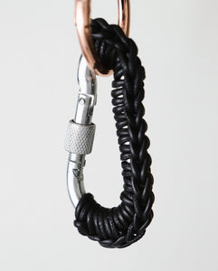 BLACK LEATHER CARABINER BY AURELIE MATHIGOT