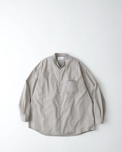 TECHNO WOOL TROPICAL OVERSIZED BAND COLLAR SHIRT