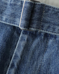 SELVAGE DENIM BELTED PANTS