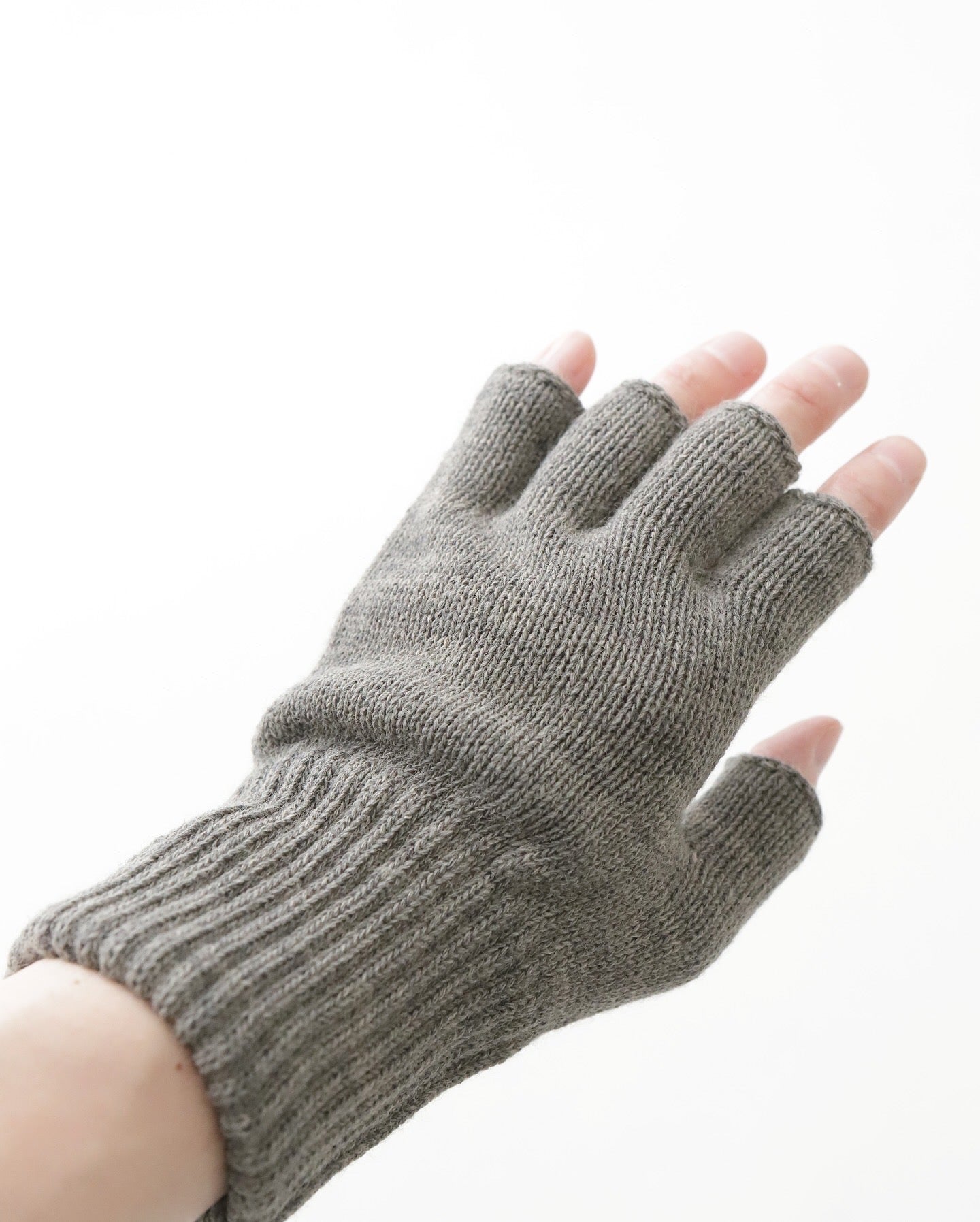 THERMAL RIB KNIT FINGERLESS GLOVES