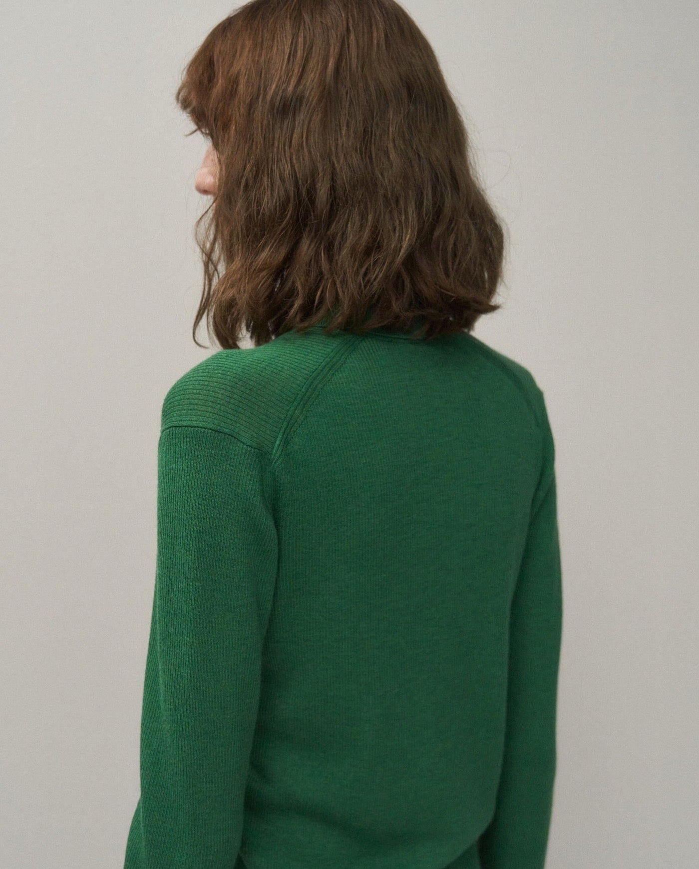 RAMIE WOOL RIB | RIB POLO SWEATER（WOMEN）