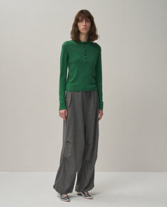 RAMIE WOOL RIB | RIB POLO SWEATER（WOMEN）