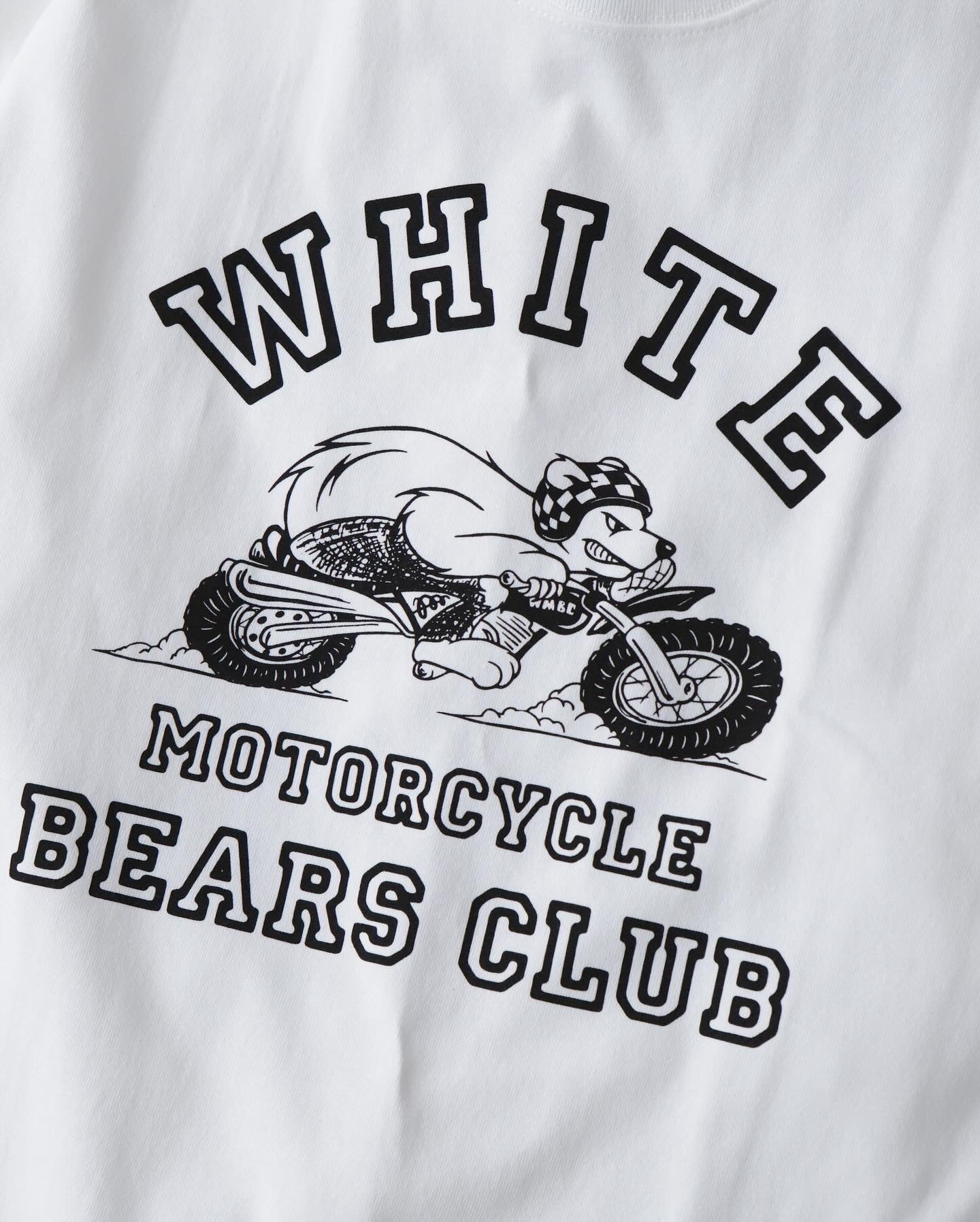 WHITE MOTORCYCLE BEARS CLUB T-SHIRT