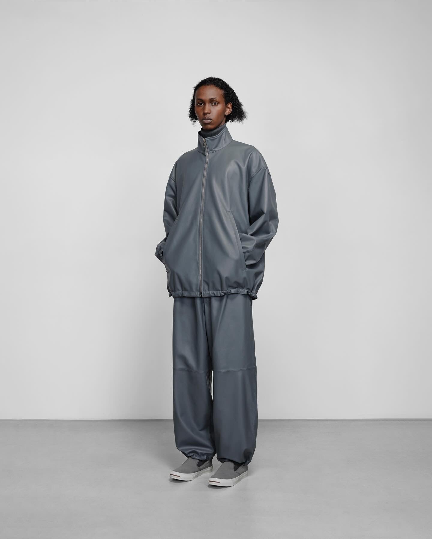 SHEEP LEATHER TRACK PANTS