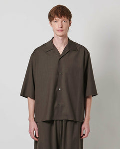 WOOL TROPICAL OPEN COLLAR SHIRT