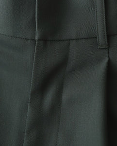 TECHNO WOOL NYLON TWO TUCK WIDE PANTS（WOMEN）