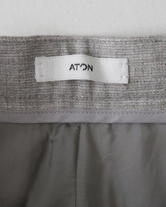 LINEN WOOL TWILL TUCKED EASY PANTS（WOMEN）