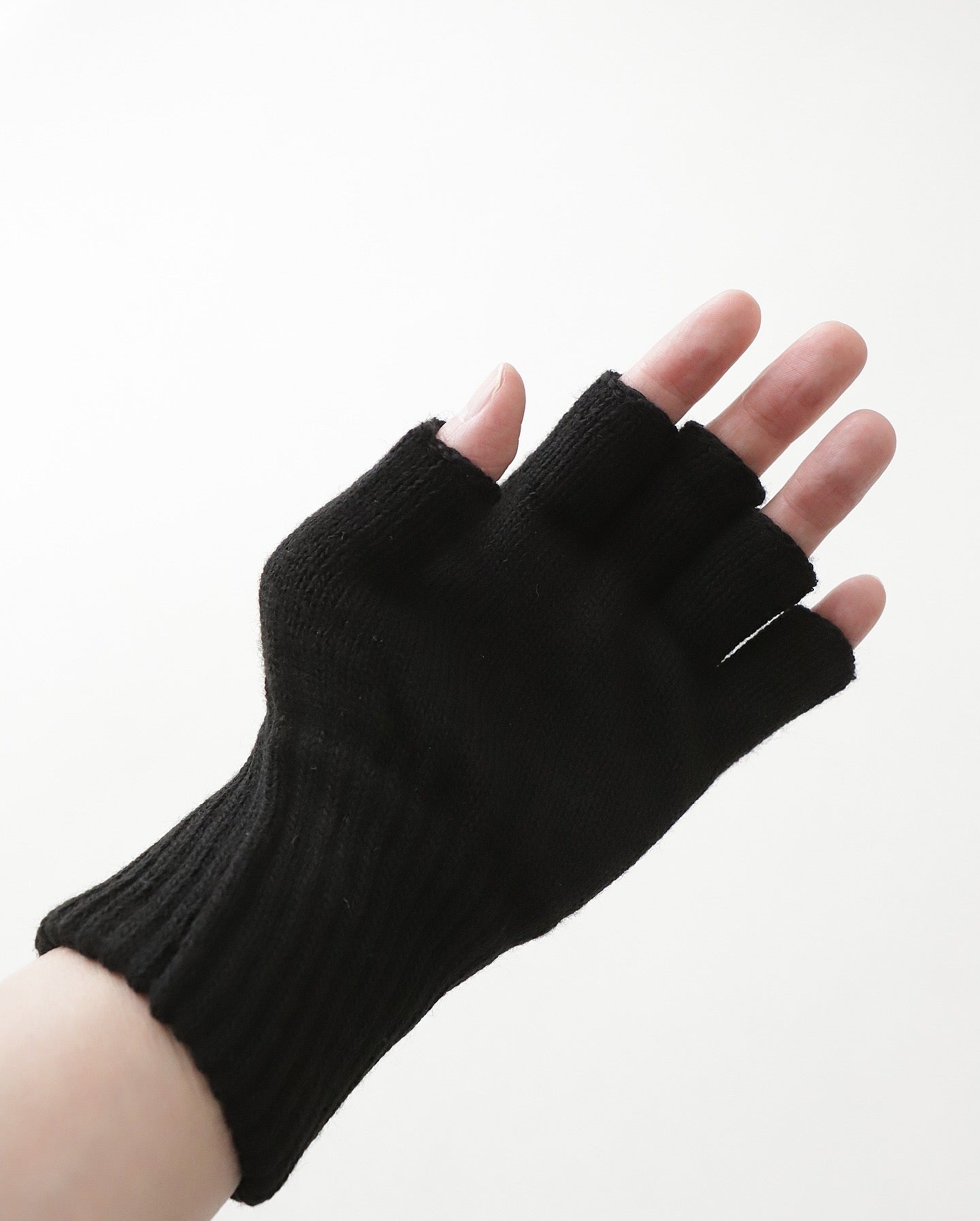 THERMAL RIB KNIT FINGERLESS GLOVES