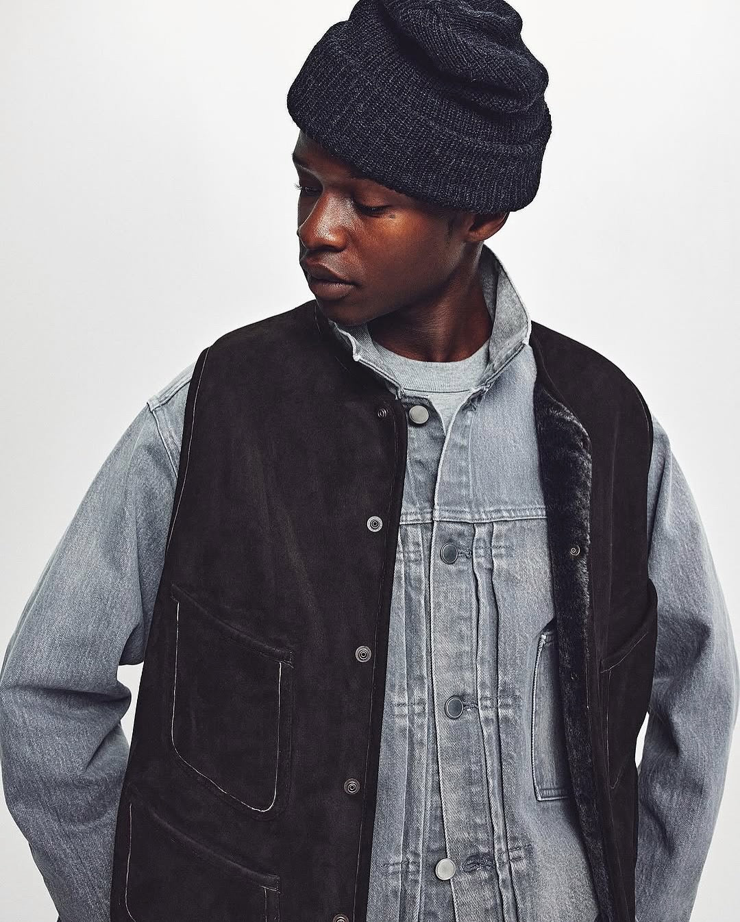 UNLIKELY TIME TRAVEL TRUCKER JACKET GRAY DENIM