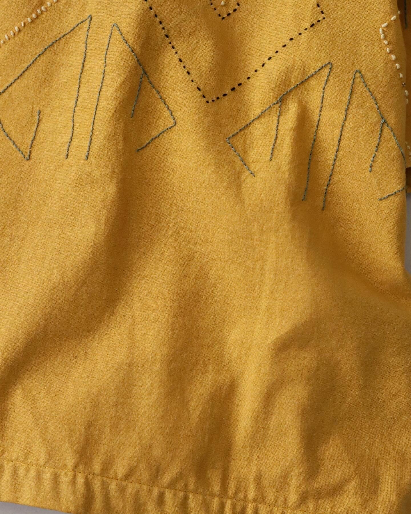 OVERSHIRT SHORT SLEEVE EMBROIDERED FABRIC YELLOW