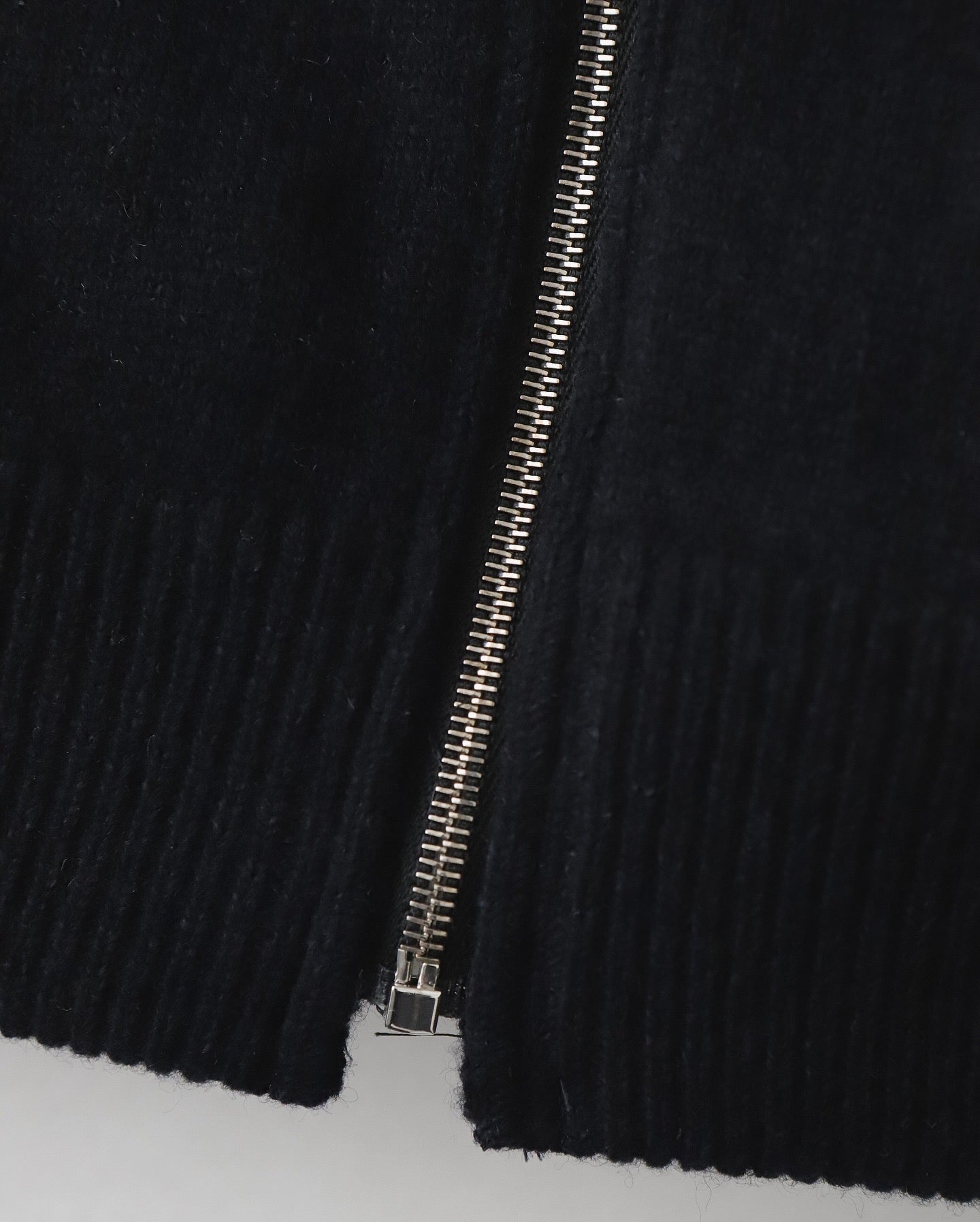 ZIP CREW NECK CARDIGAN｜LAMS WOOL PLAIN KNITTED