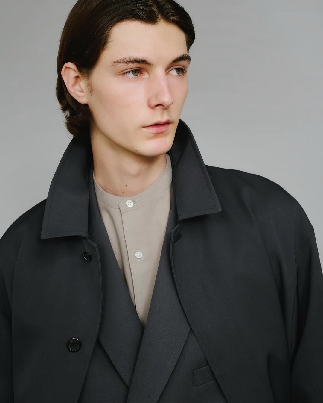 SCALE OFF WOOL BALMACAAN COAT