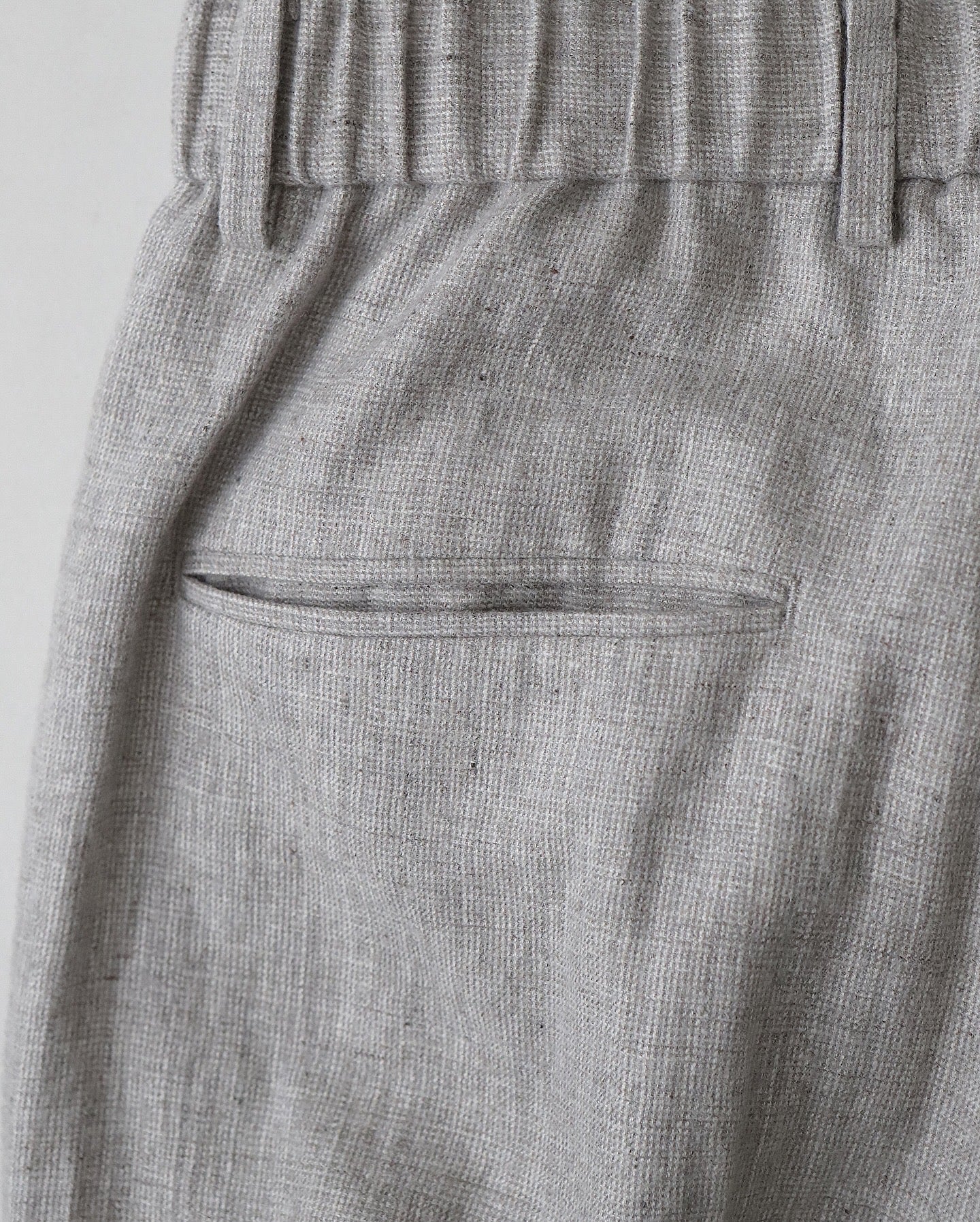 LINEN WOOL TWILL LOOSE FIT PANTS