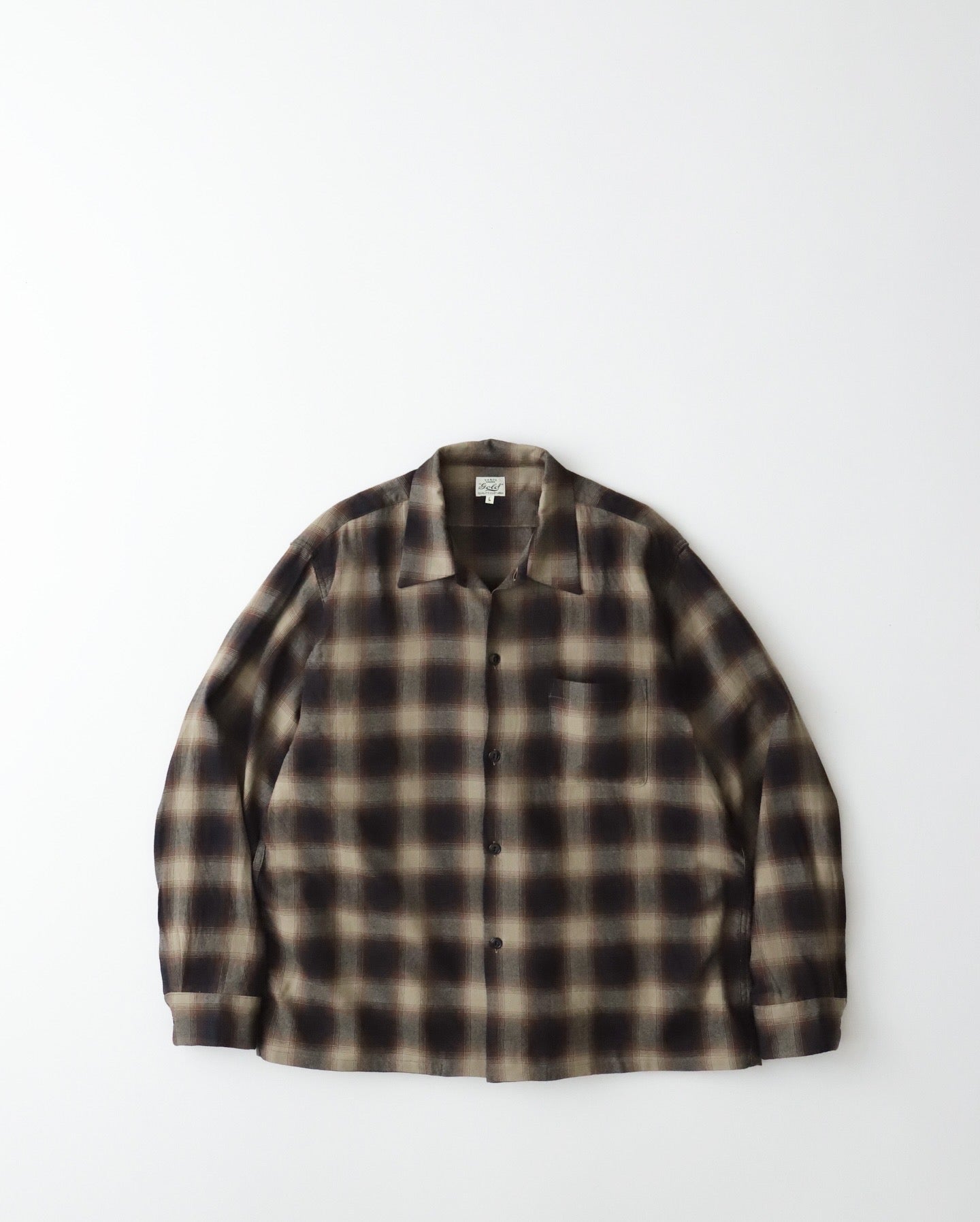 SUPER 120’S WOOL CHECK OPEN SHIRT