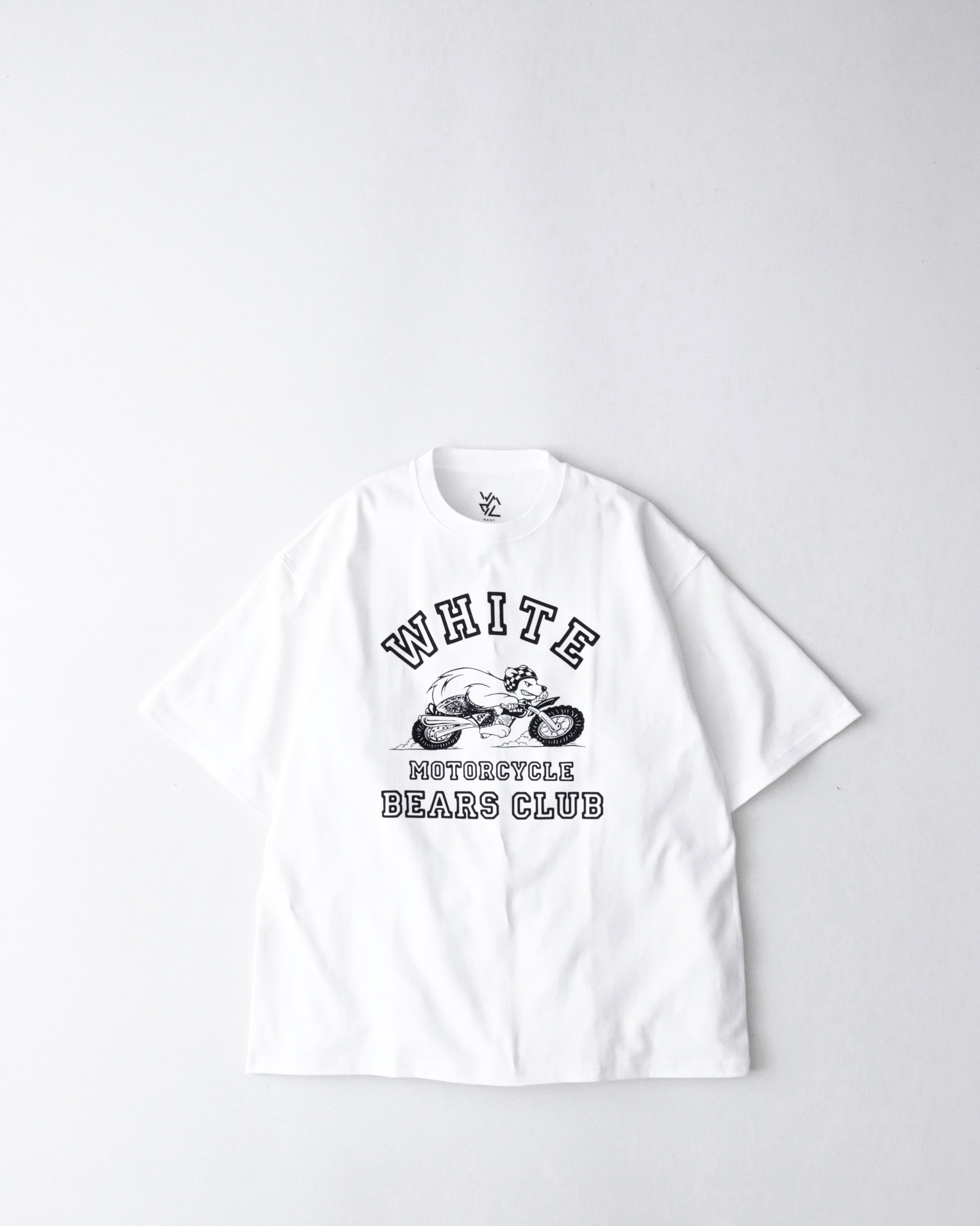 WHITE MOTORCYCLE BEARS CLUB T-SHIRT