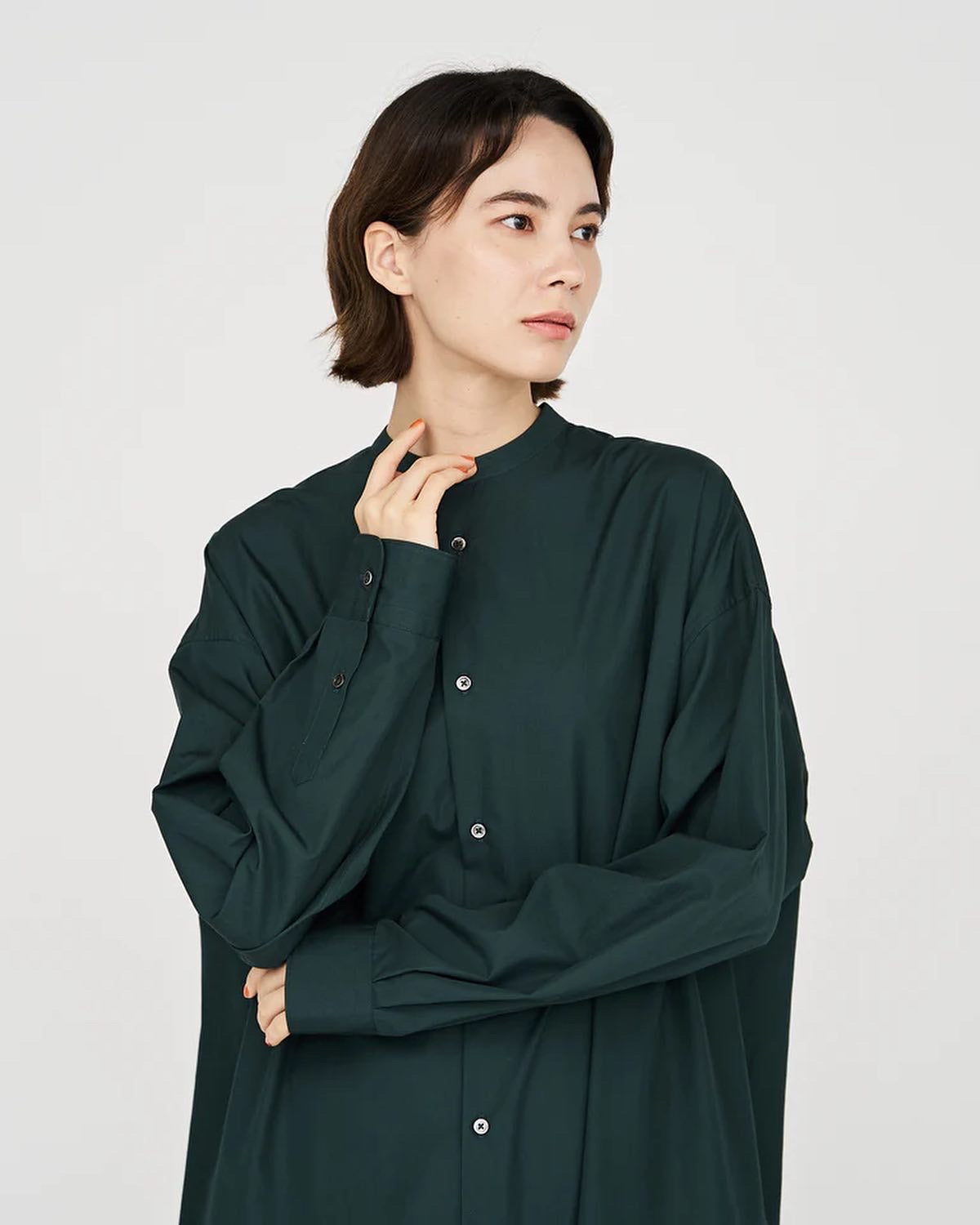 HIGH COUNT BROAD BAND OVERSIZED SHIRT DRESS（WOMEN）