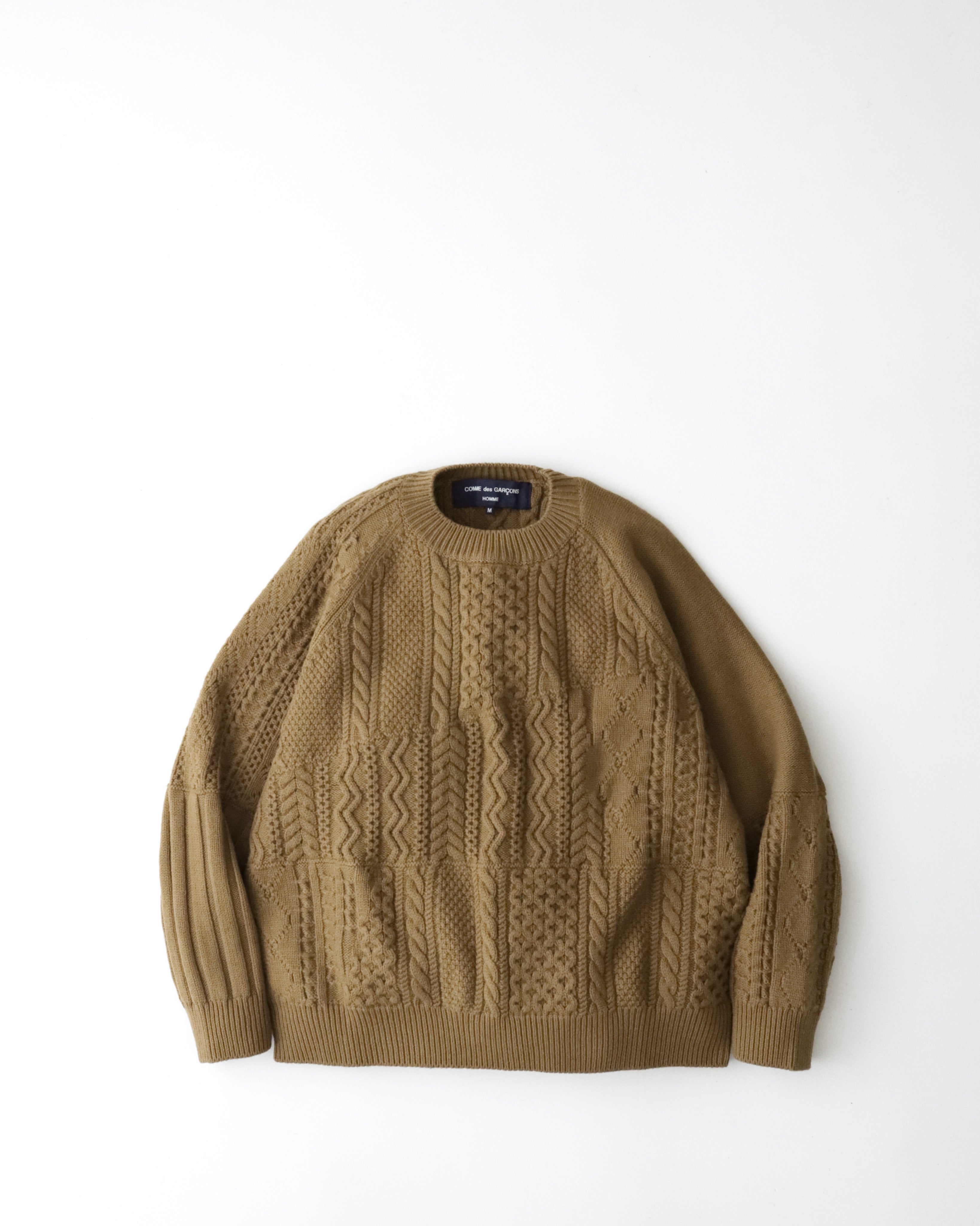 MERINO WOOL MIX CABLE KNIT SWEATER