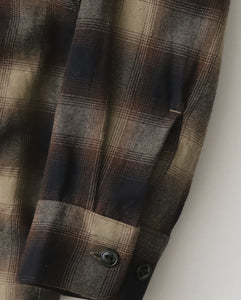 SUPER 120’S WOOL CHECK OPEN SHIRT