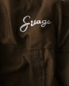 CIRCULAR SHORT PANTS BROWM TWILL