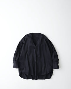 SILICON POPLIN LONG CUFF BLOUSE（WOMEN）
