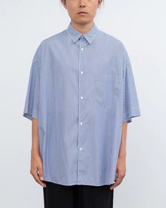BROAD STRIPE S/S OVERSIZED REGULAR COLLAR SHIRT