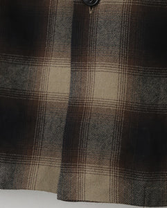 SUPER 120’S WOOL CHECK OPEN SHIRT