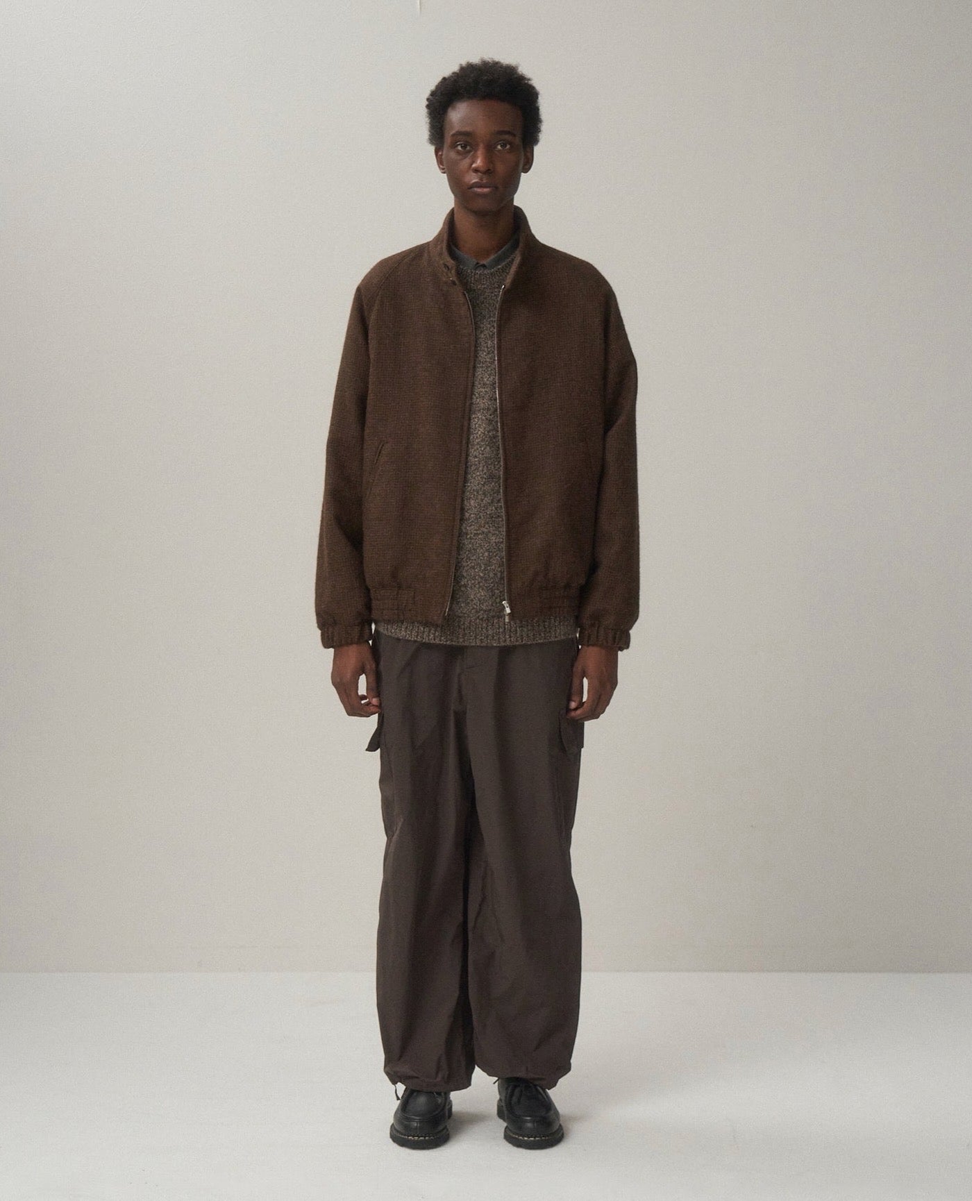 ALPACA HOUND TOOTH HARRINGTON JACKET