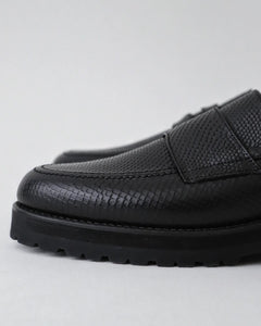 COIN LOAFER MULE SNAKE BLACK