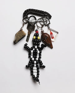 BLACK LEATHER CARABINER BY AURELIE MATHIGOT